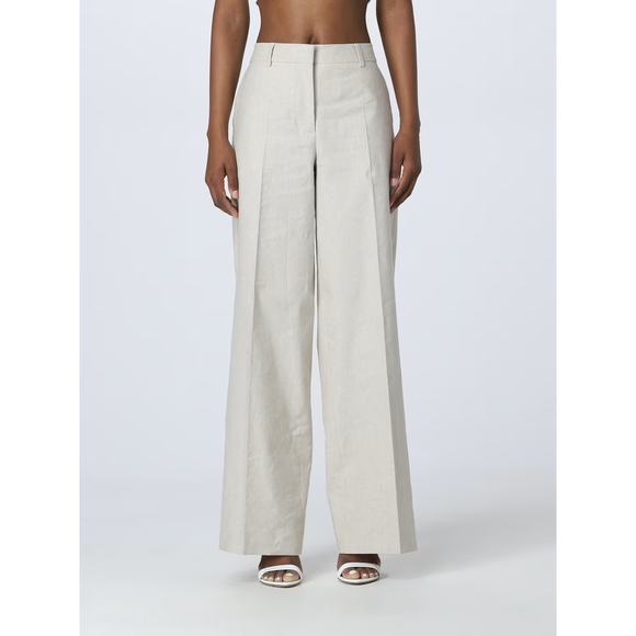 Calvin Klein Piss�-Effect Wide-Leg Trousers - 4 - Cream